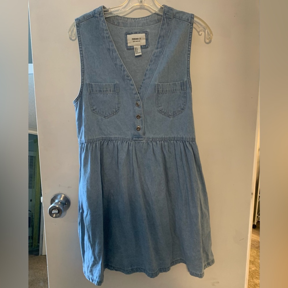 Babydoll Denim Dress With Buttons and Pockets